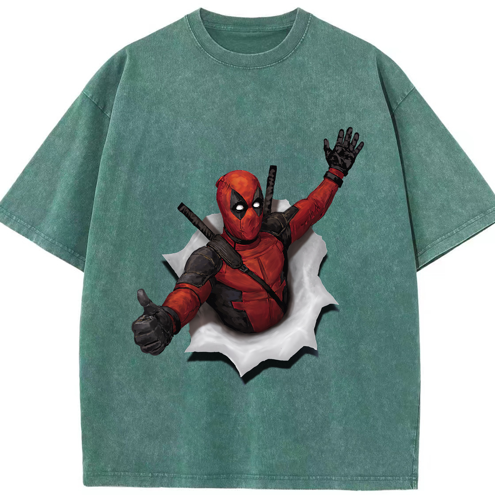 （画像用） Deadpool デッドプール 綿100% ヴィンテージ風 半袖Tシャツ（フロントプリント）